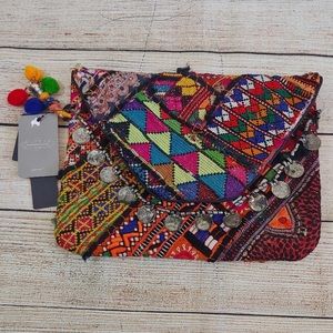 Anthropology Tylie Malibu Embellished Clutch Bag